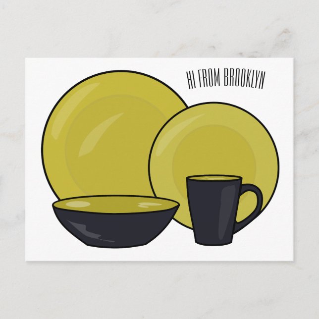 Beispiel für das Set von Tableware Cartoon Postkarte (Vorderseite)