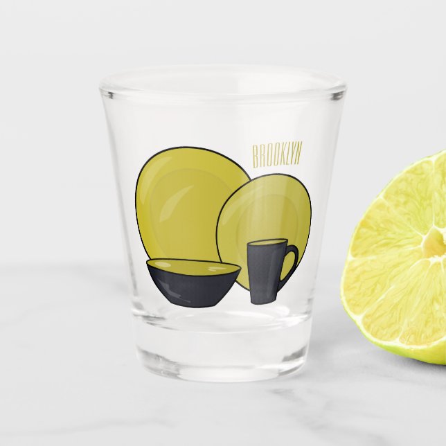 Beispiel für das Set von Tableware Cartoon Schnapsglas (Vorderseite)