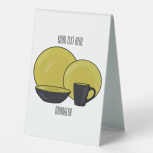 Beispiel für das Set von Tableware Cartoon Tischaufsteller