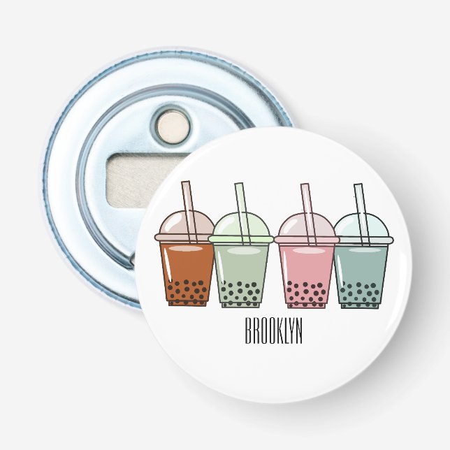 Beispiel für den Cartoon von Bubble Tee Flaschenöffner (Vorderseite)