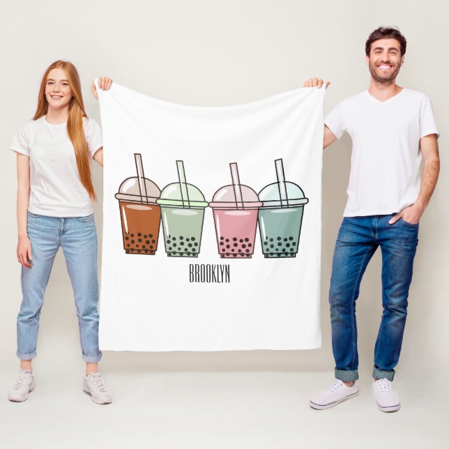 Beispiel für den Cartoon von Bubble Tee Fleecedecke (Beispiel)