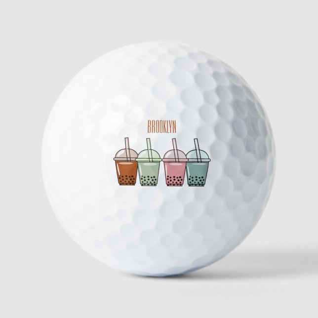 Beispiel für den Cartoon von Bubble Tee Golfball (Vorderseite)