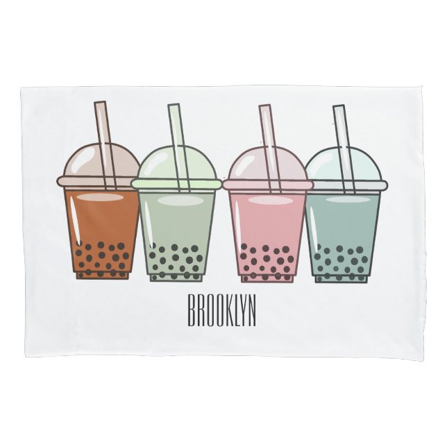 Beispiel für den Cartoon von Bubble Tee Kissenbezug (Vorderseite)