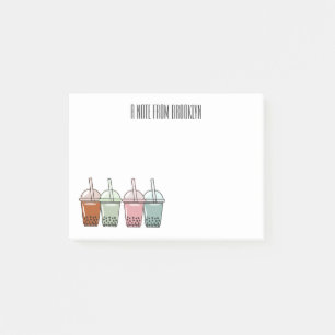 Beispiel für den Cartoon von Bubble Tee Post-it Klebezettel