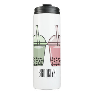 Beispiel für den Cartoon von Bubble Tee Thermosbecher