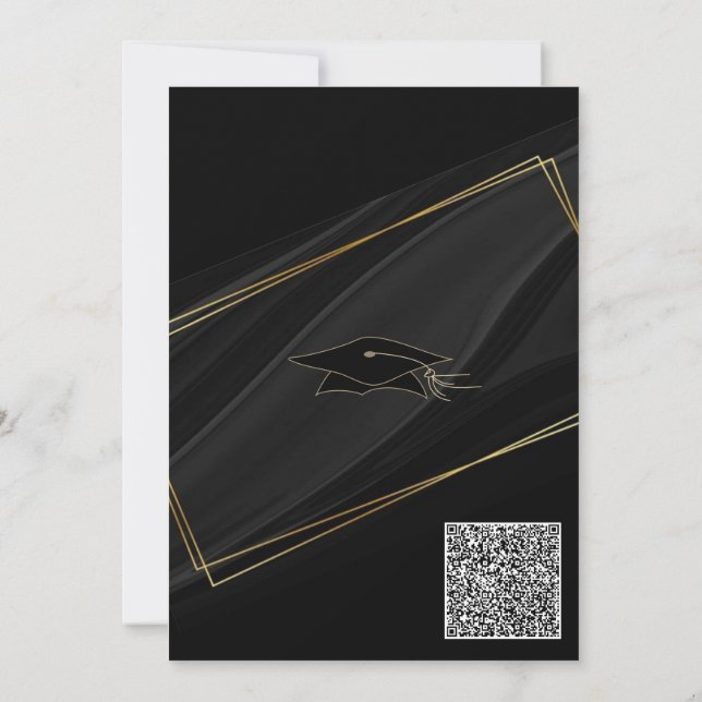 Beispiel für die Einladung von Black Gold QR Absch (Rückseite)
