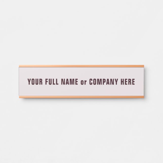 Beispiel für die Türsignierung eines personalisier Türschild (Vorderseite )