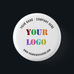 Beispiel für ein benutzerdefiniertes Logo Button<br><div class="desc">Benutzerdefinierte Farben und Schriftart - Entwerfen Sie Ihre eigene Personalisierte Button-Vorlage mit Ihrer Firmenlogo-und-Name-Website oder mit den Buttons für benutzerdefinierte Textwerbung / Geschenk - Logo hinzufügen / Bild - Foto oder QR-Code und Text / Informationen / mehr - Vergrössern und verschieben Sie Elemente mit dem Anpassungs-Tool. Wählen Sie / fügen...</div>