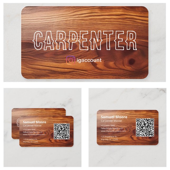 Beispiel für ein einzigartiges Carpenter Visitenkarte (Unique Carpenter Sample Business Card
)