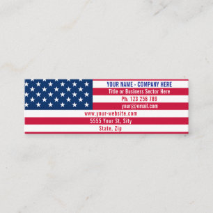 Beispiel für eine amerikanische Flag-Visitenkarte Mini Visitenkarte