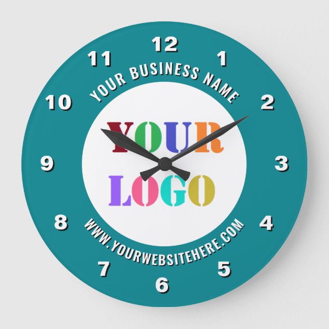 Beispiel für eine Uhr mit Firmenlogo und Text (Vorderseite)