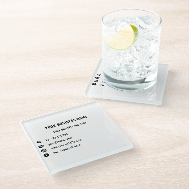 Beispiel für Ihren Untersetzer aus Glas mit der Ma (Schrägansicht)