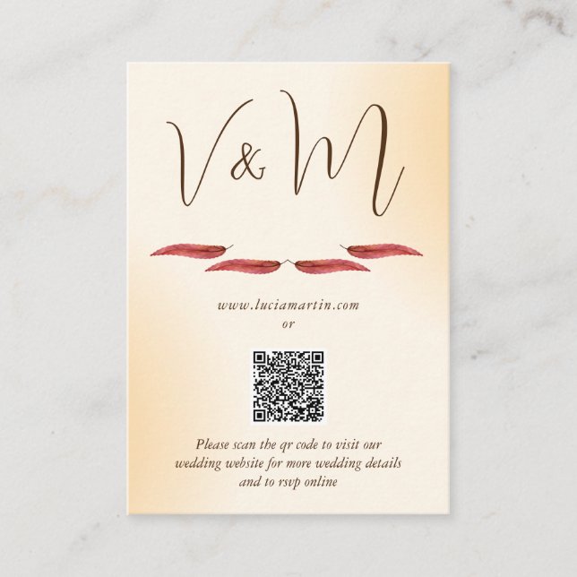 Beispiel für Minimalistischen QR-Code Hochzeitssze Begleitkarte (Vorderseite)