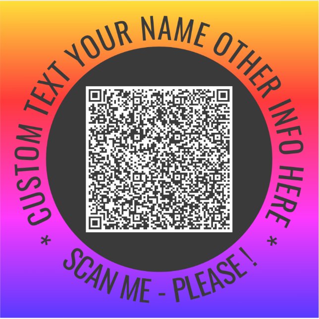 Beispiel für QR-Code-Sticker mit benutzerdefiniert Aufkleber (Vorderseite)