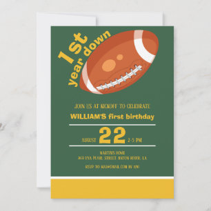 Beispiel für Retro Football Erstes Jahr bis zum 1. Einladung