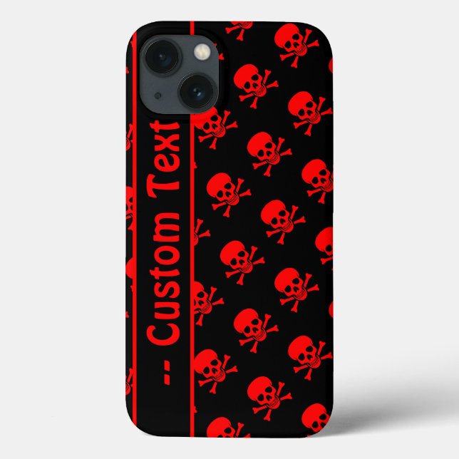 Beispiel für schwarzes und rotes Schädelmuster mit Case-Mate iPhone Hülle (Rückseite)