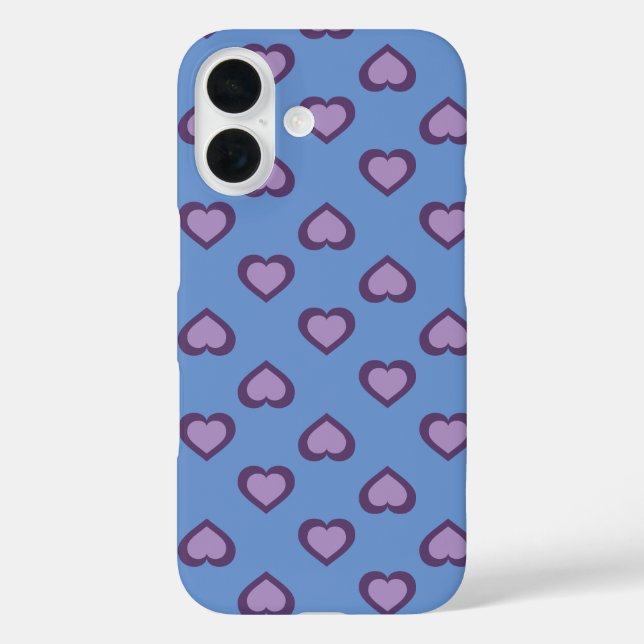 Beispiel: Lavender Hearts Pattern Case-Mate iPhone iPhone 16 Hülle (Rückseite)