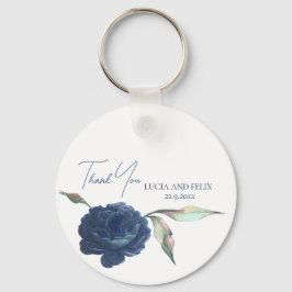 Beispiel Navy Blue Rose Hochzeit Vielen Dank Schlüsselanhänger