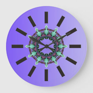 BEISPIEL NUR FARBgradienten - violett + Uhrfläche Große Wanduhr