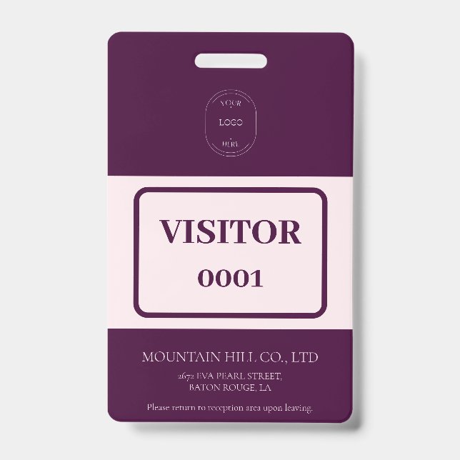 Beispiel Royal Crimson Barcode Visitenkarte Ausweis (Vorderseite)