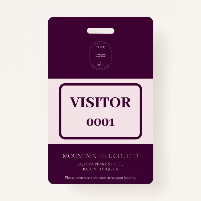 Beispiel Royal Crimson Barcode Visitenkarte Ausweis (Vorderseite)