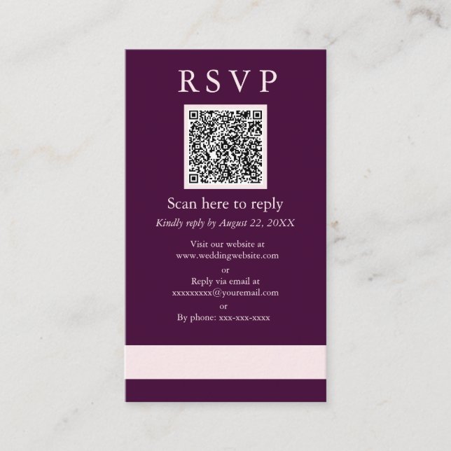 Beispiel Royal Crimson Wedding QR UAWG Begleitkarte (Vorderseite)
