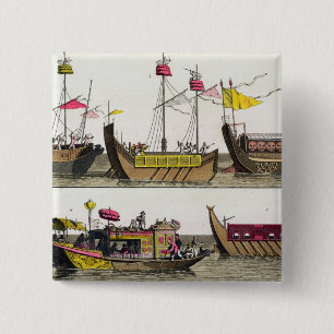 Beispiele der chinesischen Schiffe, Illustration Button