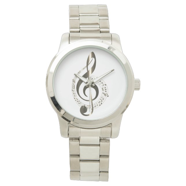 BEISPIELSWEISE UND MUSIKMITARBEITER MIT NOTEN ARMBANDUHR (Vorderseite)