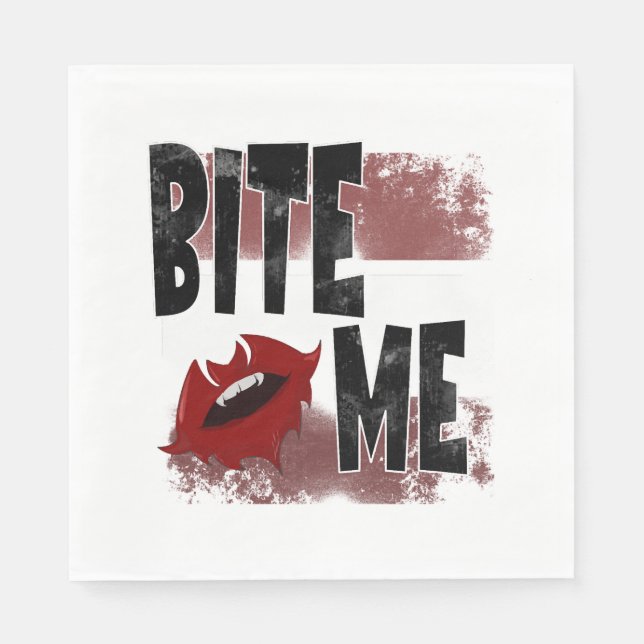 Beiß - Cooles Zitat - Halloween - Bat Serviette (Vorderseite)