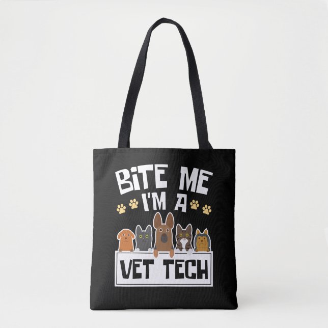 Beiß, ich bin ein Tierarzt, der sich für Tierärzte Tasche (Vorderseite)