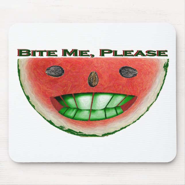 Beiß Mich Wassermelone Mousepad (Vorne)