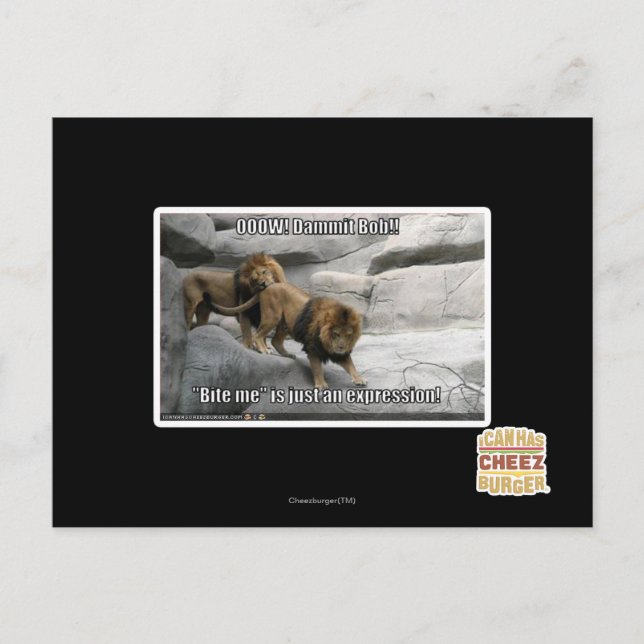 Beiß mir ist nur ein Ausdruck! Postkarte (Vorderseite)