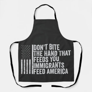 Beiß nicht die Hand, die dir Amerikaner Füttre Schürze