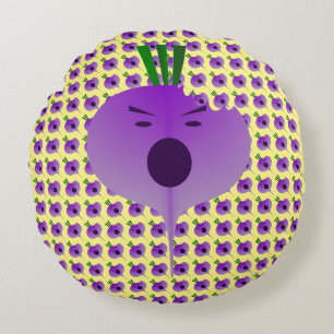 Beißen der angry Turnip von Kenneth Yoncich Rundes Kissen