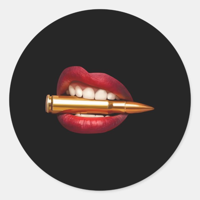 Beißen Sie den Pop der Bullet Lips Runder Aufkleber (Vorderseite)