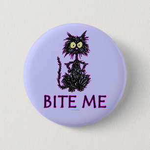 Beißen Sie mich! Katzen-Geschenk-Entwürfe Button