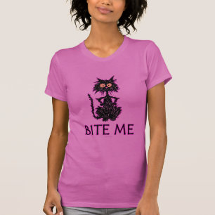 Beißen Sie mich! Katzen-Geschenk-Entwürfe T-Shirt