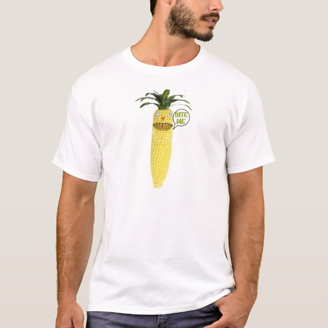 Beißen Sie mich Maiskörner T-Shirt (Vorderseite)