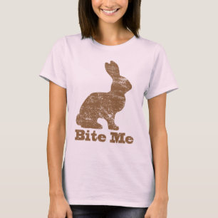 Beißen Sie mich Schokoladen-Osterhasen-T-Shirt T-Shirt
