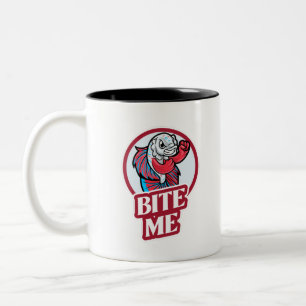 beißen zweifarbige tasse