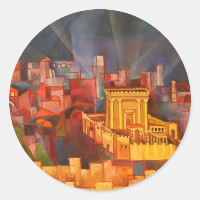 Beit Hamikdash Runder Aufkleber (Vorderseite)