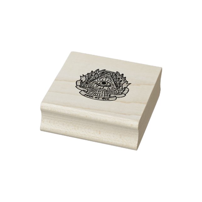 Beitritt oder Die Illuminati Hipster Esoteric Gummistempel (Stempel)