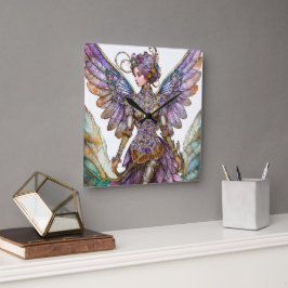 Bejeweled Sugar Plum Fairy Quadratische Wanduhr