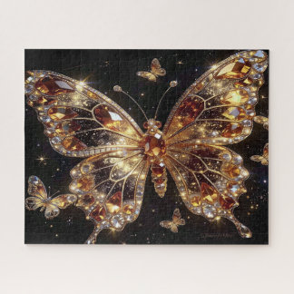 Bejeweled Topas-Schmetterling auf Schwarz 
