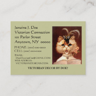 BEJEWELED VIKTORIANISCHER WOHNZIMMERCAT VISITENKARTE