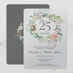 Bejubeln auf 25 Jahre Silver Anniversary Metallic Einladung