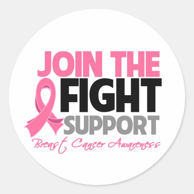 Bekämpfen Sie das Bewusstsein für Brustkrebs Runder Aufkleber (Vorderseite)