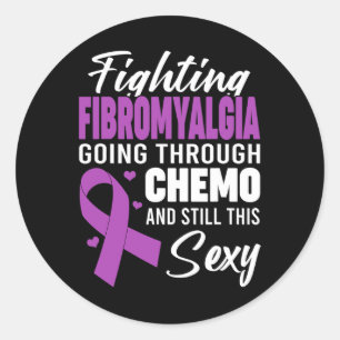 Bekämpfung der Fibromyalgie durch Chemo und Stil Runder Aufkleber