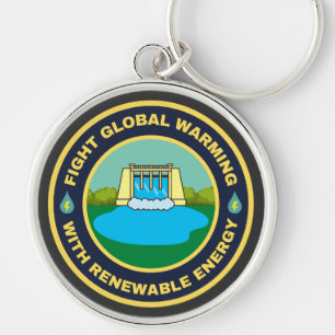 Bekämpfung der globalen Erwärmung und Wasserkraft Schlüsselanhänger