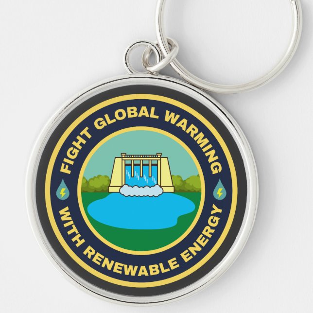 Bekämpfung der globalen Erwärmung und Wasserkraft Schlüsselanhänger (Vorne)